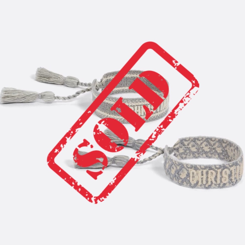 Christian Dior Gray Woven Bracelets